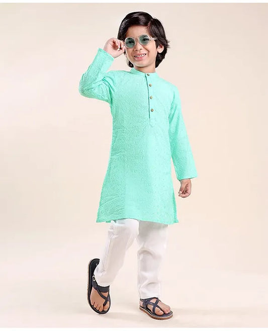 Turquoise Kurta Pyjama Set