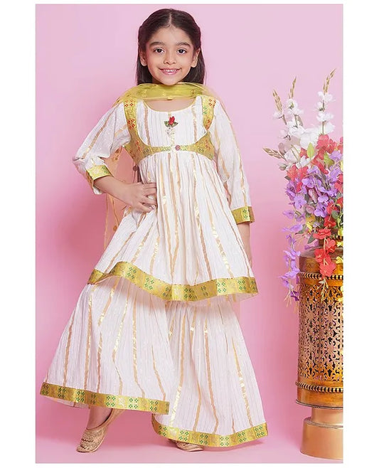 Kurta Sharara with Jacket and Dupatta