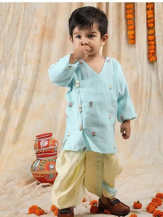 Turqoise Color Kurta Dhoti