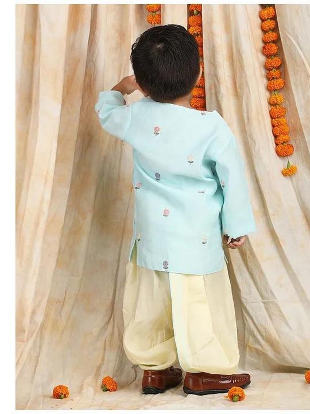 Turqoise Color Kurta Dhoti