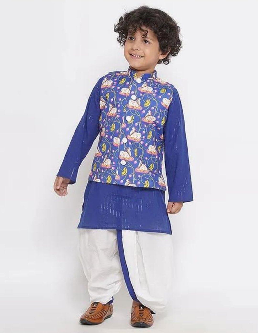 Royal Blue Color Dhoti Kurta with Jacket