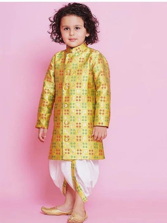 Mustard Color Dhoti Kurta With Jacket