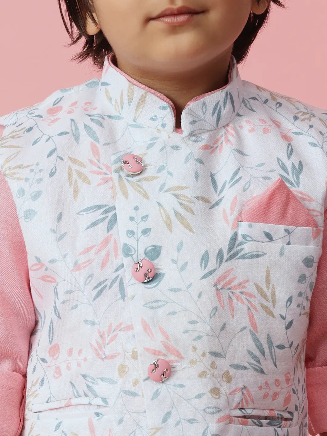 Pink Kurta And Trouser With Jacket