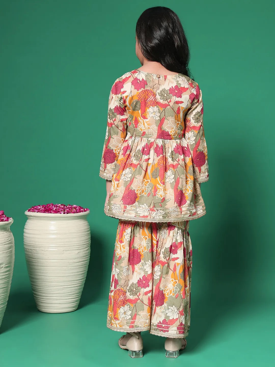 Mustard Color Kurti With Sharara