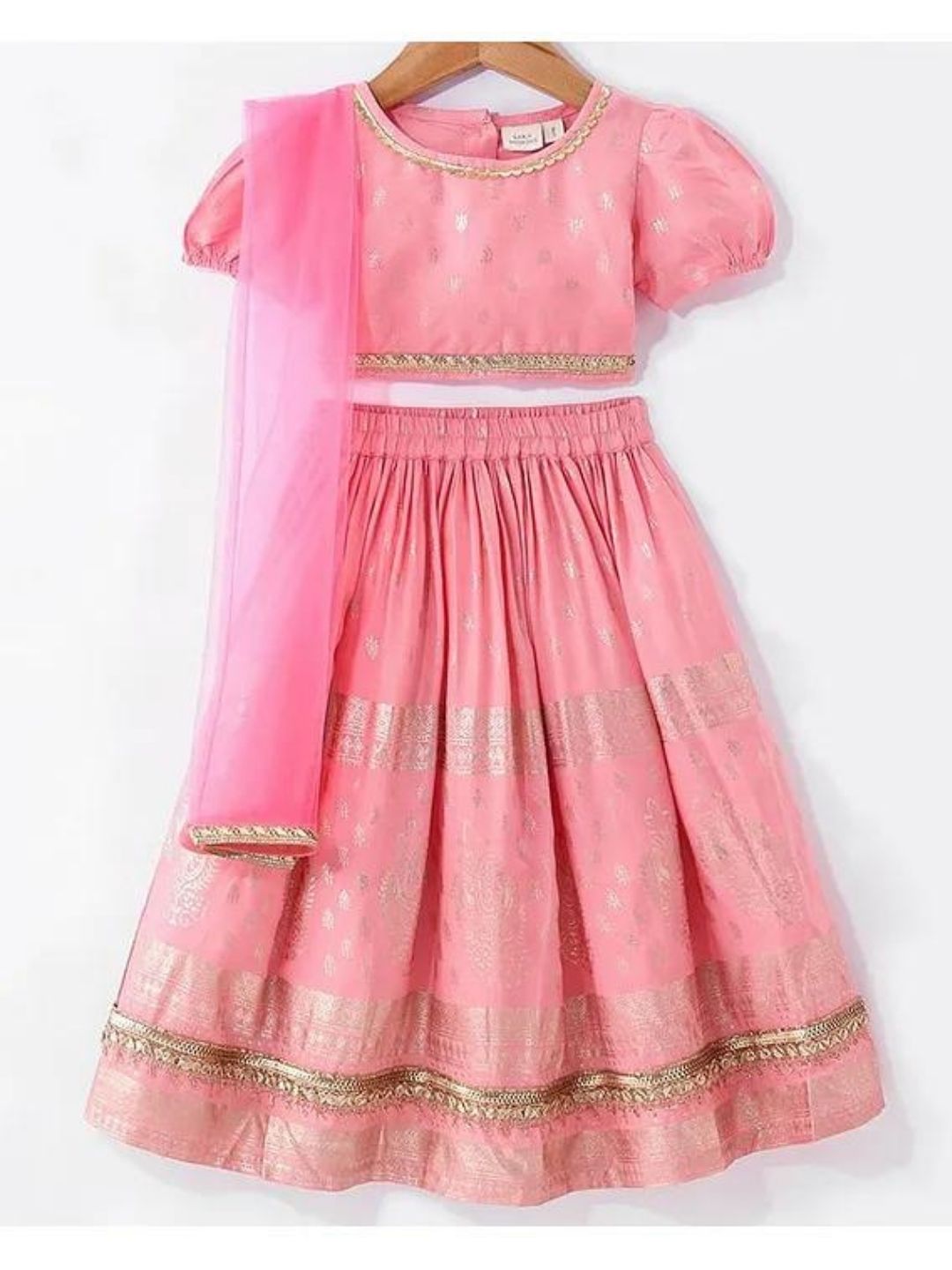 Pink & Gold - Choli Lahenga Dupatta Set