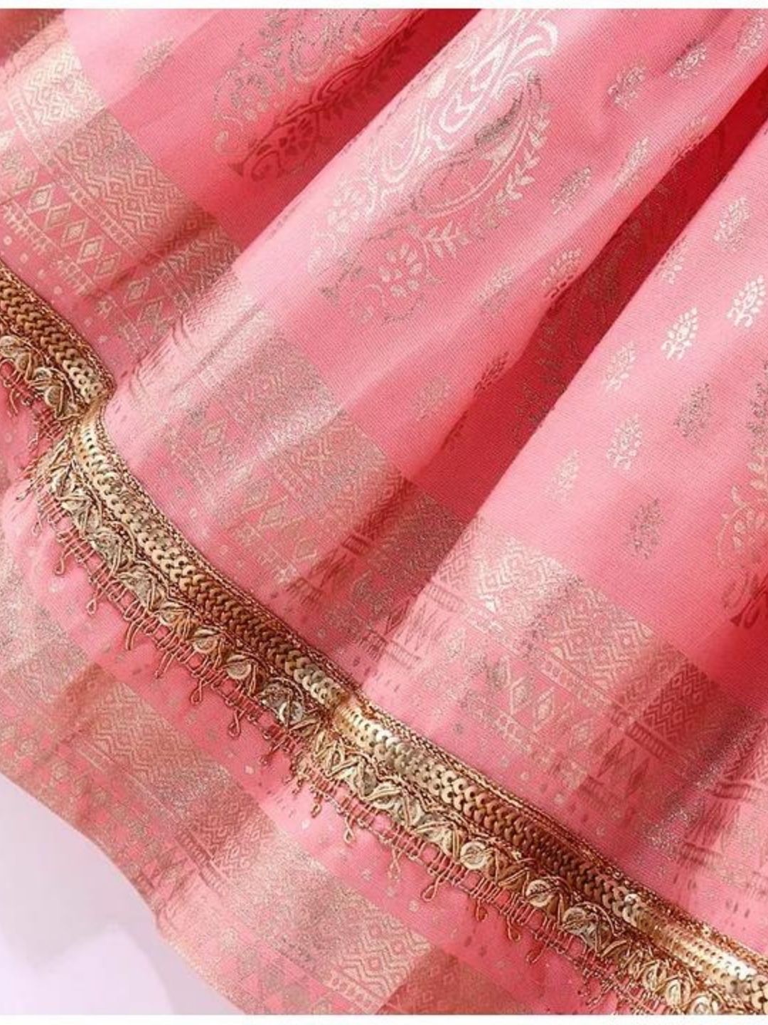Pink & Gold - Choli Lahenga Dupatta Set