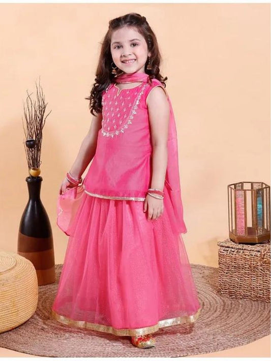 Pink - Choli & Flared Lehenga With Dupatta
