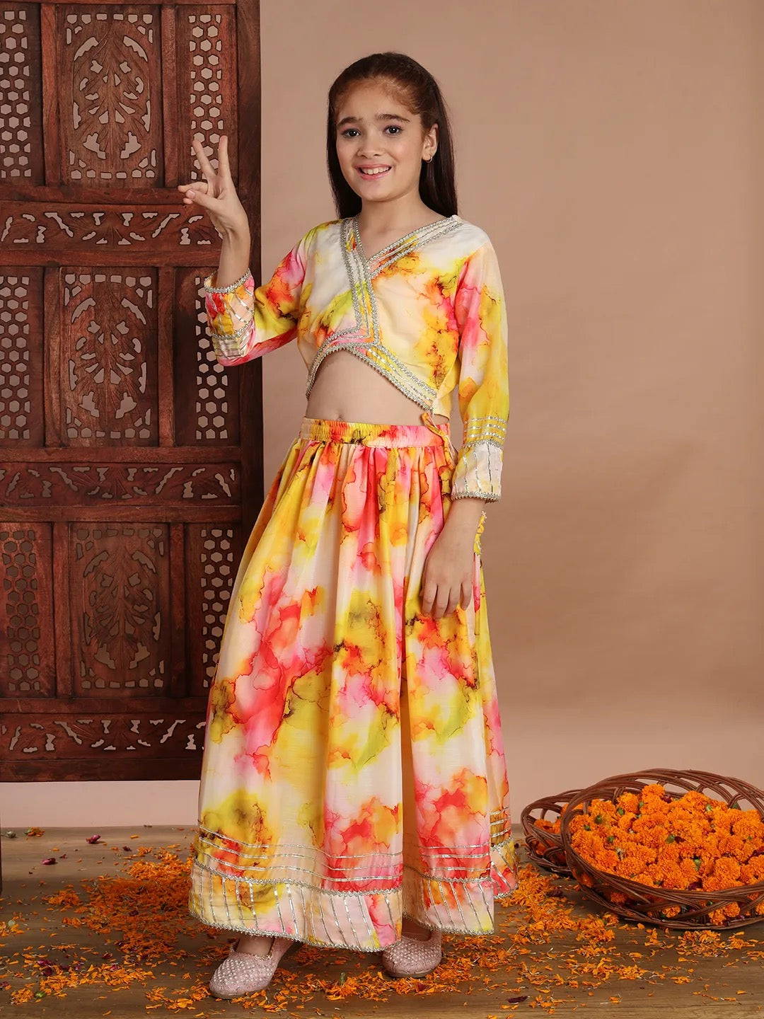 Yellow Color Printed Lehenga Choli