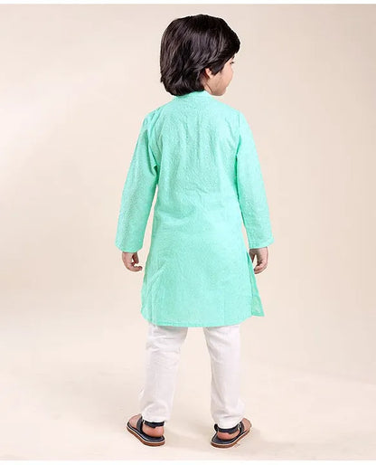 Turquoise Kurta Pyjama Set