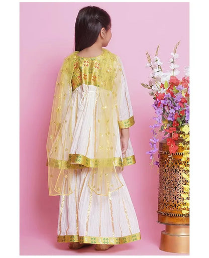 Kurta Sharara with Jacket and Dupatta
