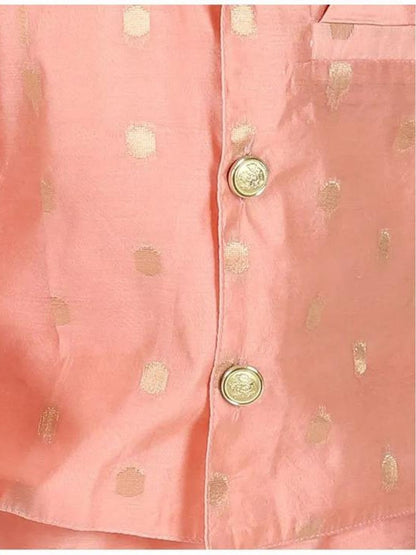 Peach Color Dhoti Kurta With Jacket
