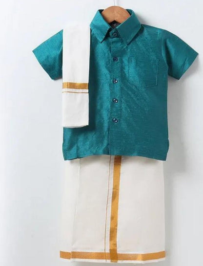 Rama Green Mundu Lungi Set