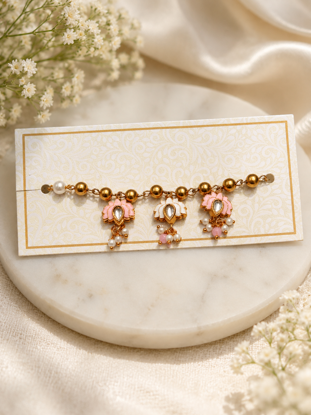 Pink & White Floral Necklace