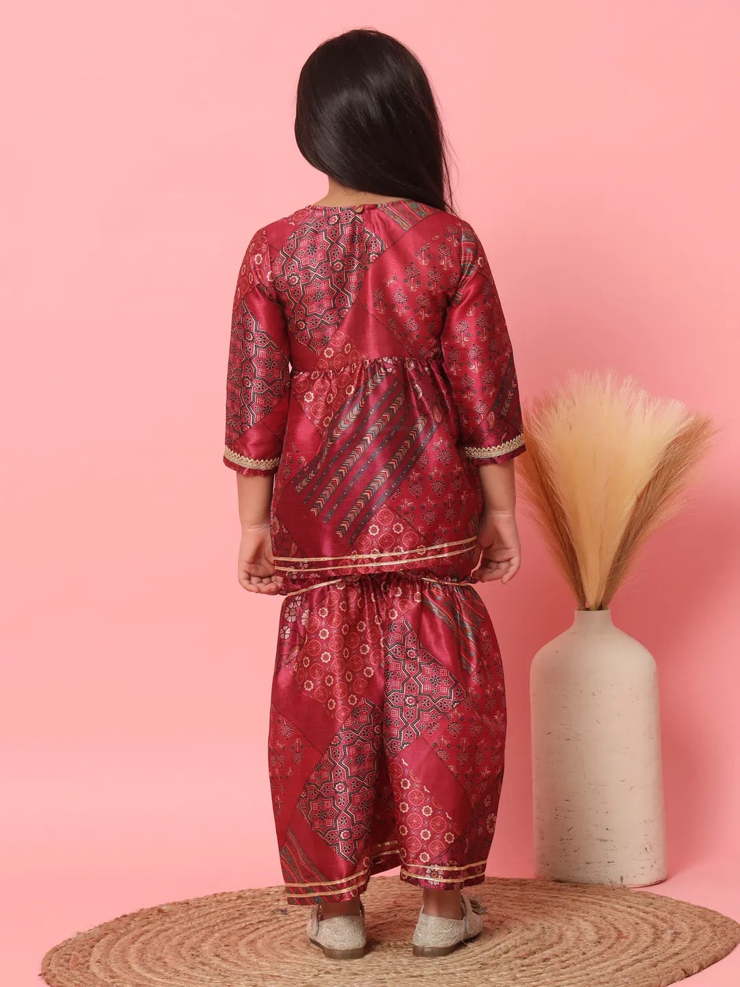 Maroon Kurti With Sharara