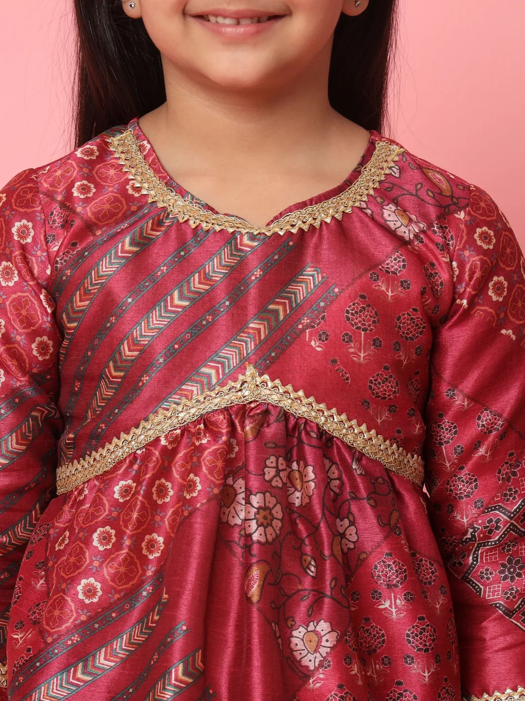 Maroon Kurti With Sharara
