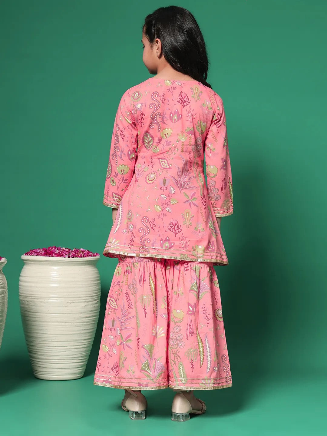 Light Pink Color Kurti With Sharara