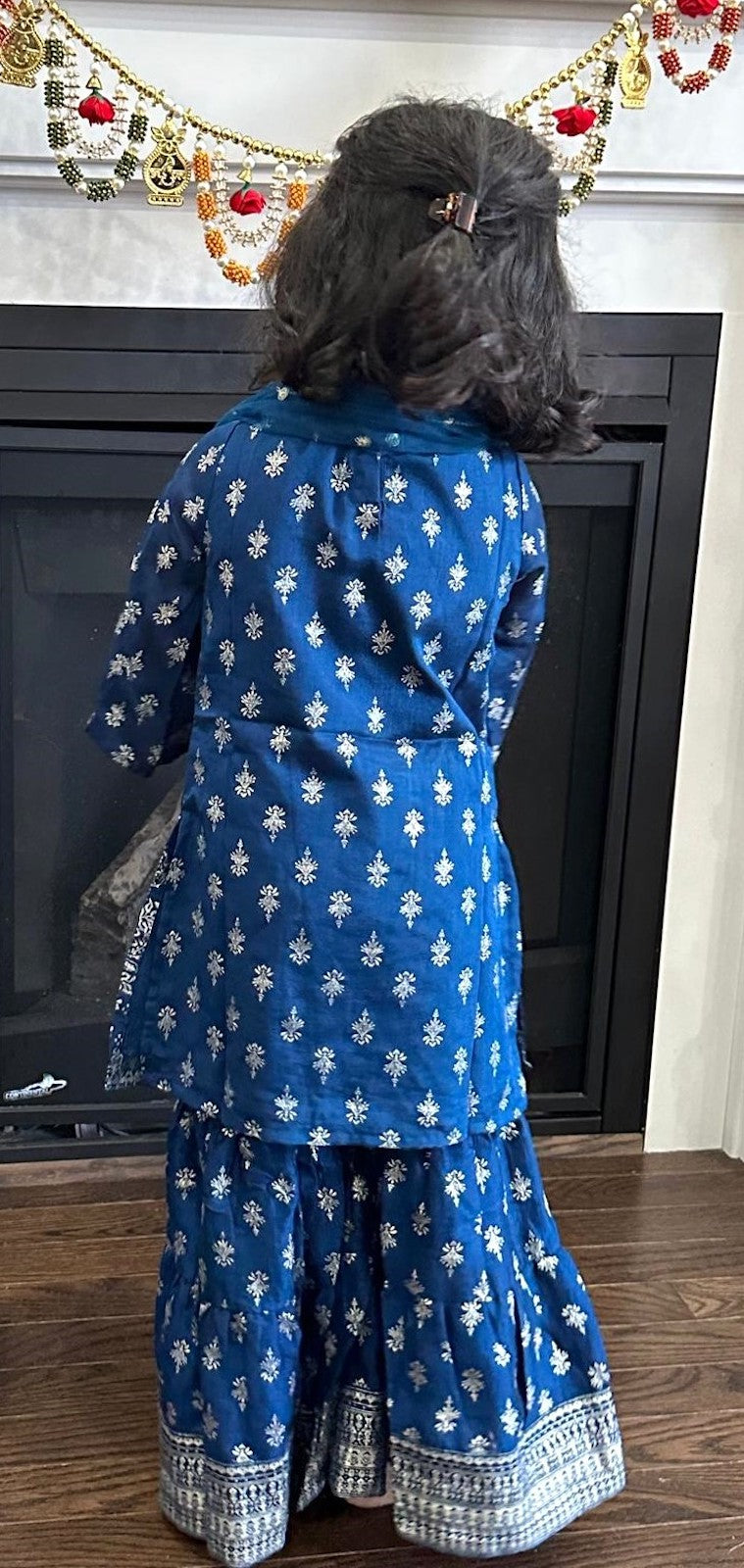 Teal Blue - Kurti Gharara & Net Dupatta Set