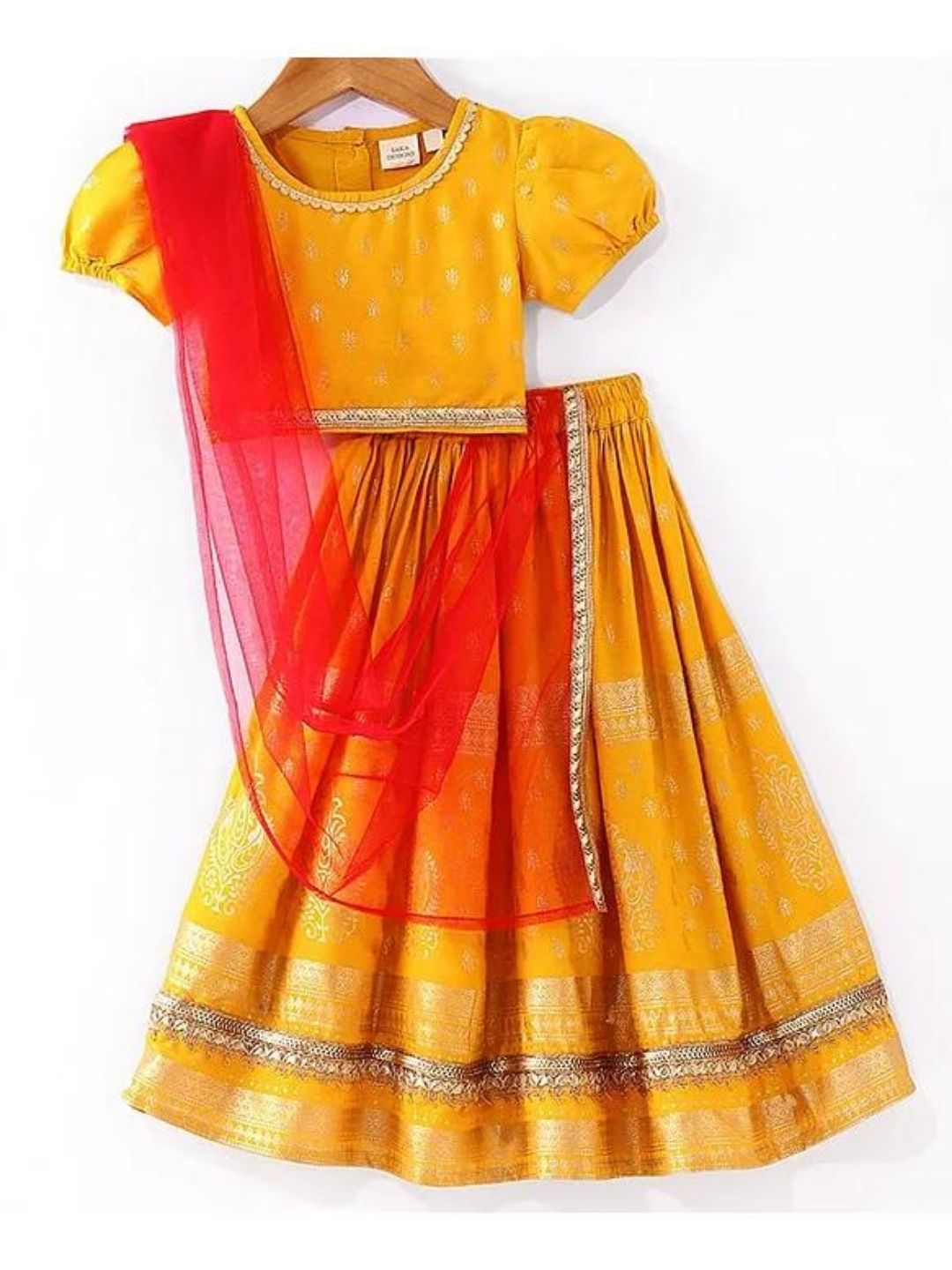 Yellow - Choli & Lehenga With Dupatta Set