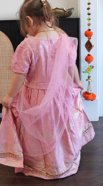 Pink & Gold - Choli Lahenga Dupatta Set