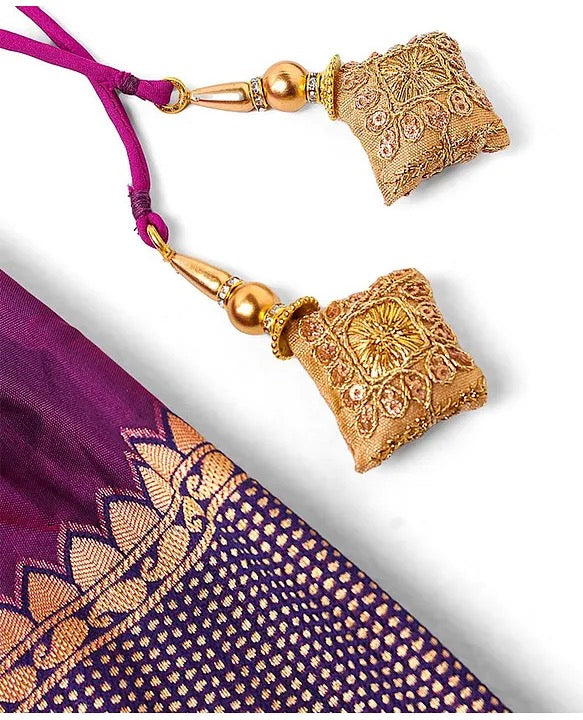 Purple - Choli With Lehenga And Dupatta Set