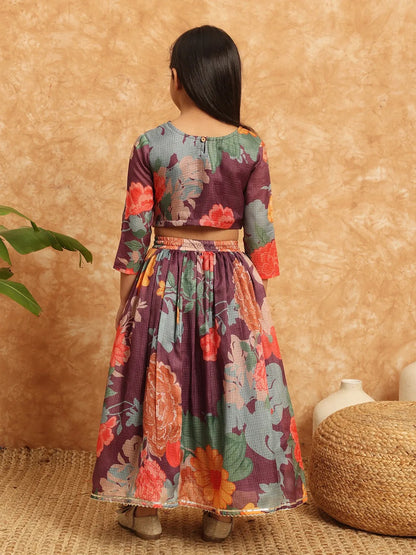 Purple Color Printed Lehenga Choli